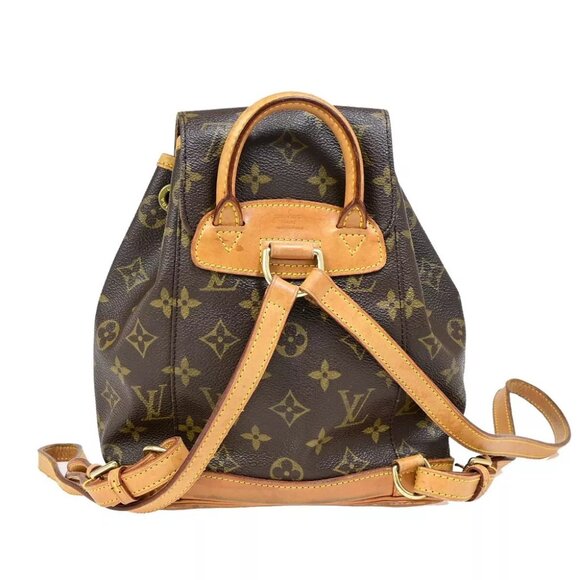 LOUIS VUITTON Mini Montsouris Backpack Bag Monogram Leather Brown M51137 18FA556 main image 13